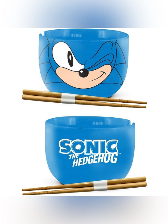 Other - Sonic the Hedgehog Blue Ramen Bowl with Chopsticks- New